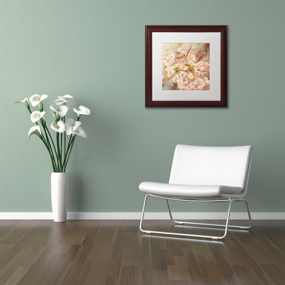 'Rose Bush I' Matted Framed Canvas Art by Li Bo