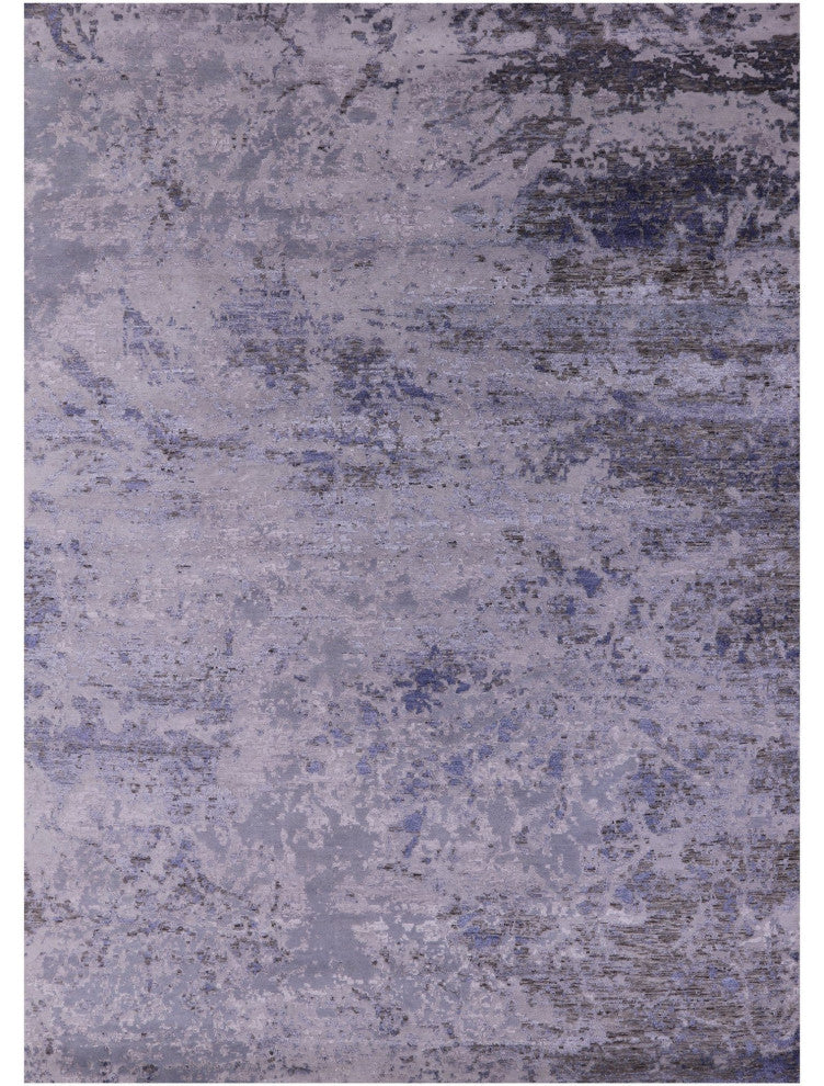 Modern Hand- Knotted Wool and Silk Rug 9' 0" X 12' 3" Q7238
