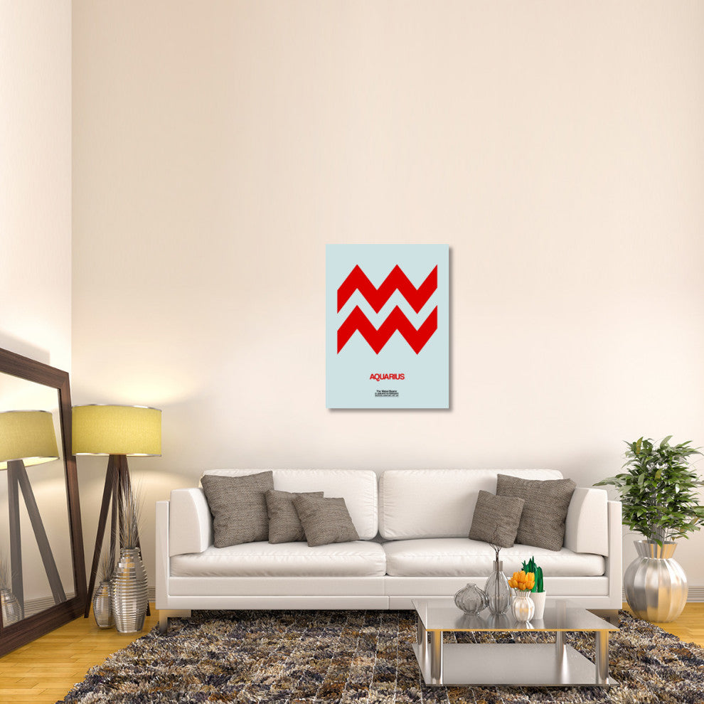 "Aquarius Zodiac Sign Red" Fine Art Print