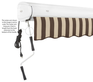 Awntech 10'x8' Full Cassette Left Motor Acrylic Retractable Awning, Brown/Tan