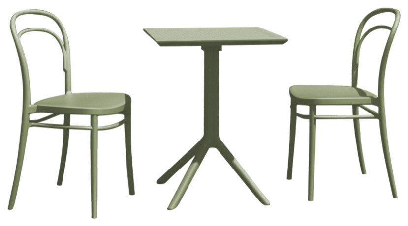 Marie Bistro Set 3-Piece Olive Green