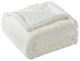 Heavy Faux Fur Throw, Bright White, 60"x80"