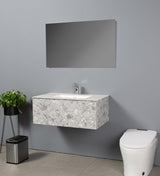 Terazzo Grey Bathroom Vanity with Imitation Stone Design, 36"