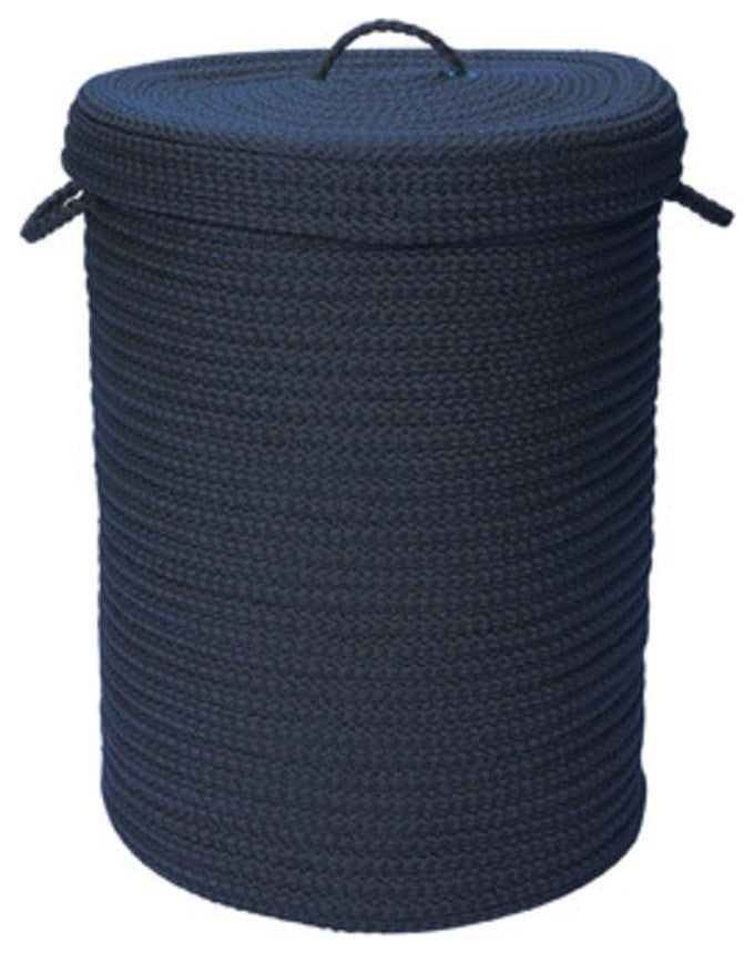 Colonial Mills Hamper Simply Home Solid Navy Round Hamper With Lid