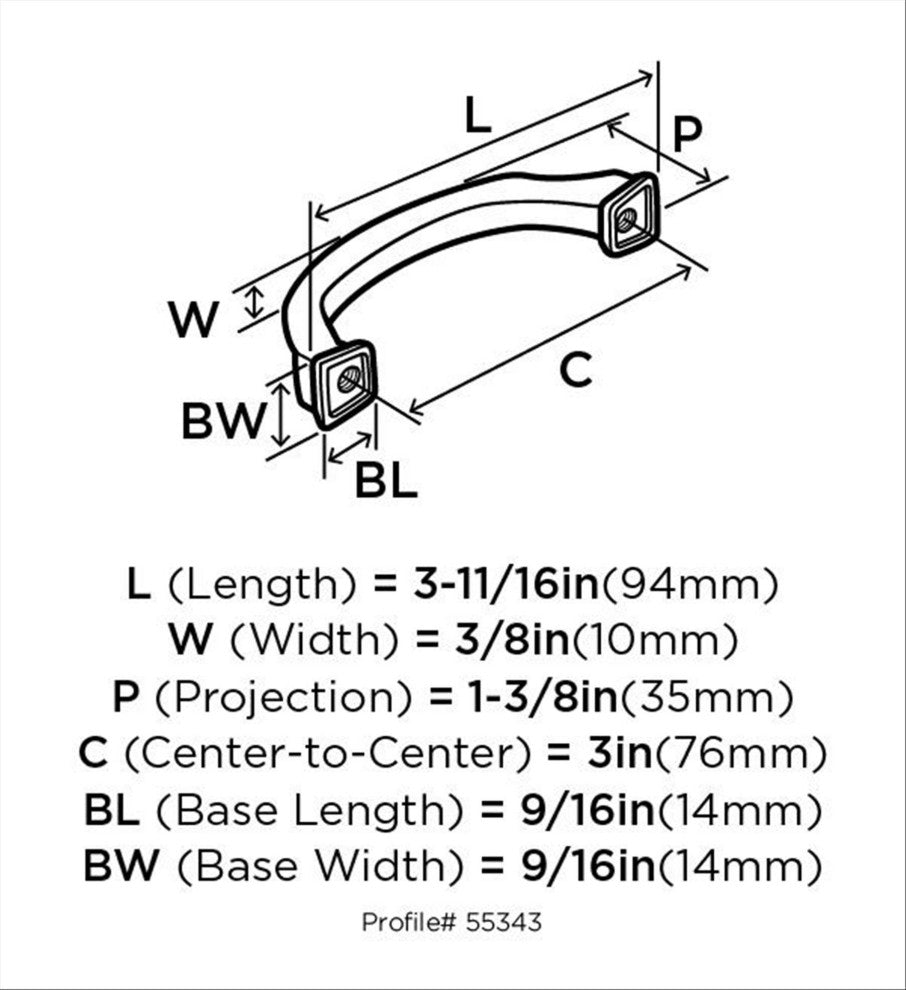 Revitalize 3" Center-to-Center Polished Nickel Cabinet Pull