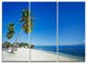 "Palms Bent to Beautiful Vacation Beach" Metal Wall Art, 3 Panels, 36"x28"