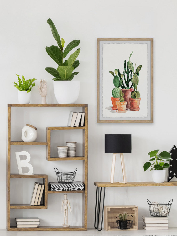 "Cactus Variety" Framed Painting Print, 8"x12"