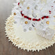 Overlapping Flowers Christmas Tree Skirt in Rustic Hand Felted Cream Wool