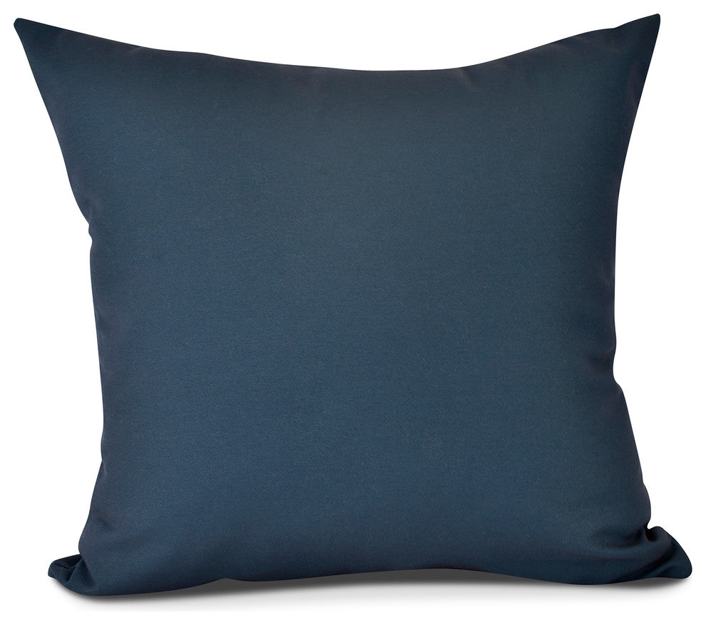 Solid Outdoor Pillow, Navy Blue,16 x 16 inch