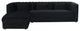 Callie Black Velvet Sectional, LAF, Black