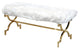White and Gold Stainless Steel Bench