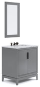 Elizabeth 30" Single Sink Carrara White Marble Vanity, Cashmere Gray