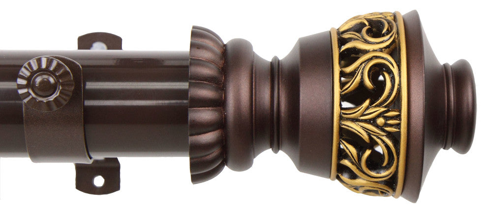 Lattice Curtain Rod, Cocoa, 48"-84"