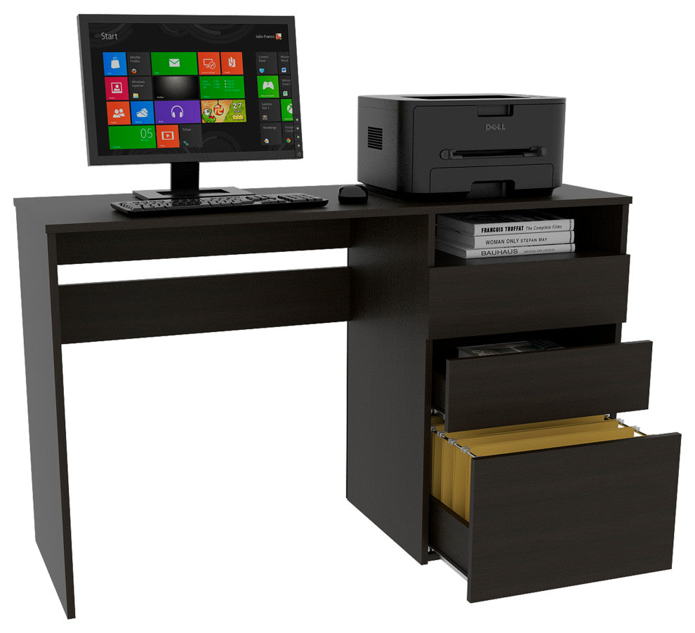 Kenai 3 Drawers Computer Desk, Black