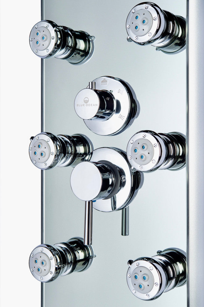 Blue Ocean 52" Aluminum SPA392M Shower Panel Tower with Rainfall Shower Head