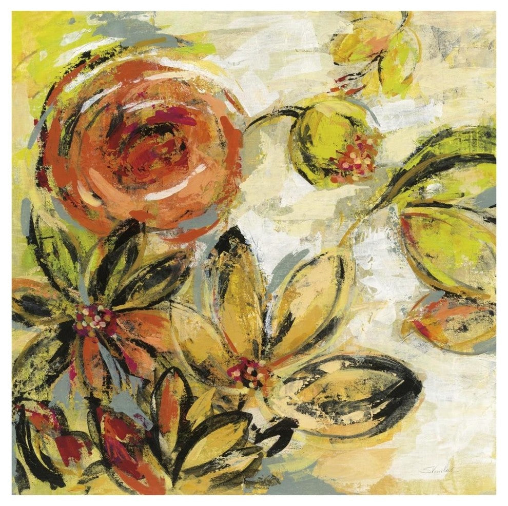 "Floral Joy" Digital Paper Print by Silvia Vassileva, 42"x42"