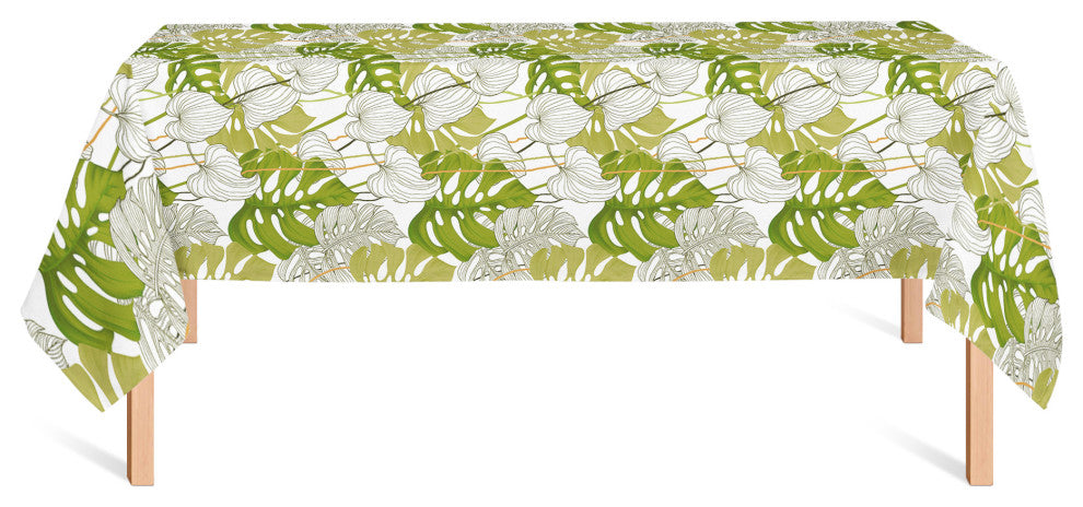 Yellow Green Monstera 58x102 Tablecloth