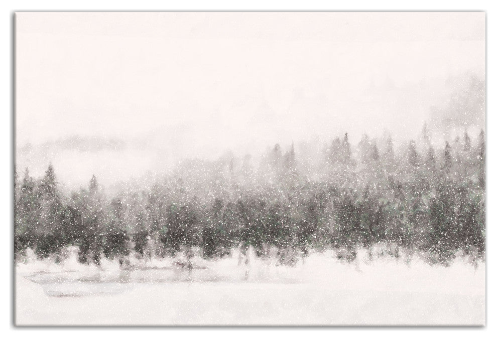 Calm Snowy Trees 36x24 Canvas Wall Art