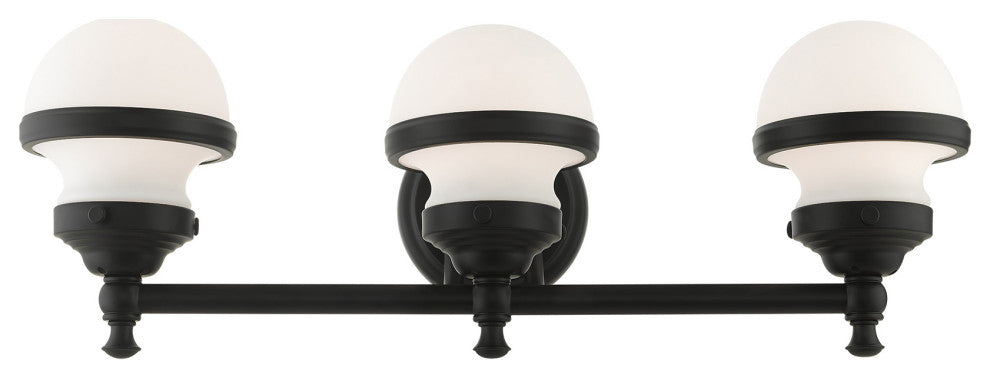 Livex Lighting Oldwick 3 Light Black Vanity Sconce