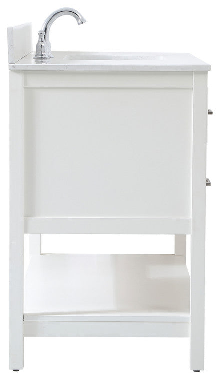Skylar 48" Single Bathroom Vanity, White, With Backsplash