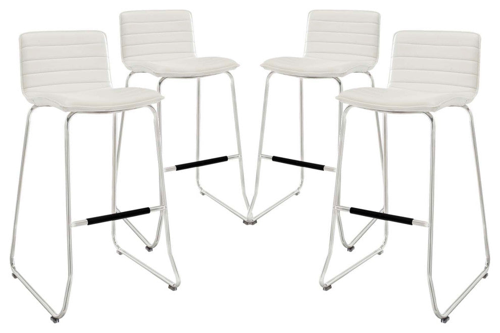 Modern White Dive Bar Stool Set of 4