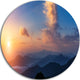 Dark Cloudy Sky Above Mountains, Landscape Photo Round Wall Art, 23"
