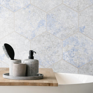 Emotion Hex Grey Porcelain Floor and Wall Tile