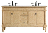 Elegant Lexington 60" Double Bathroom Vanity VF13060DAB - Antique Beige