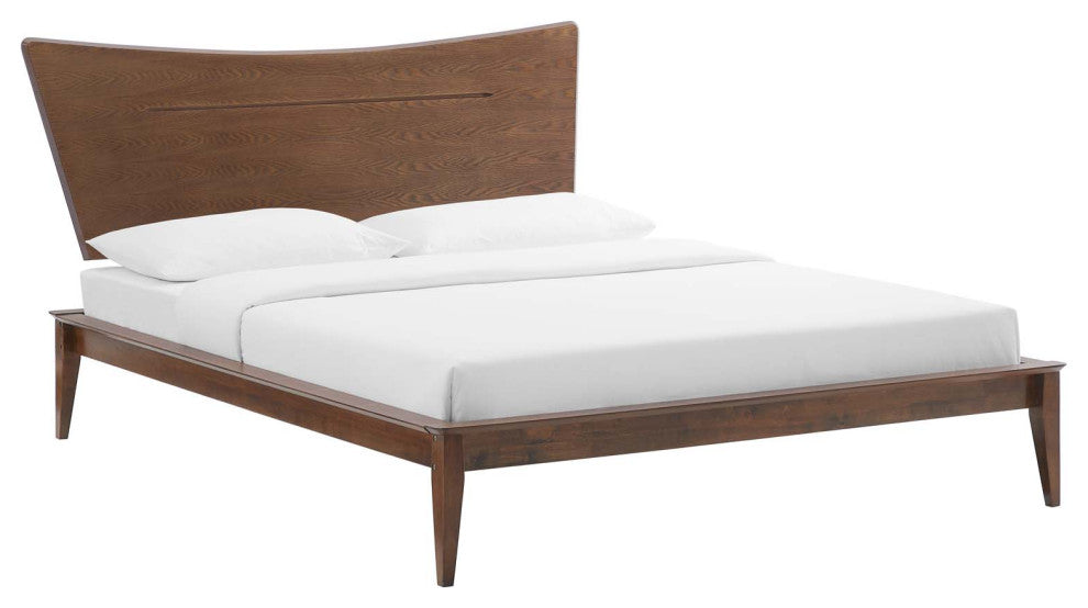 Astra King Wood Platform Bed Walnut