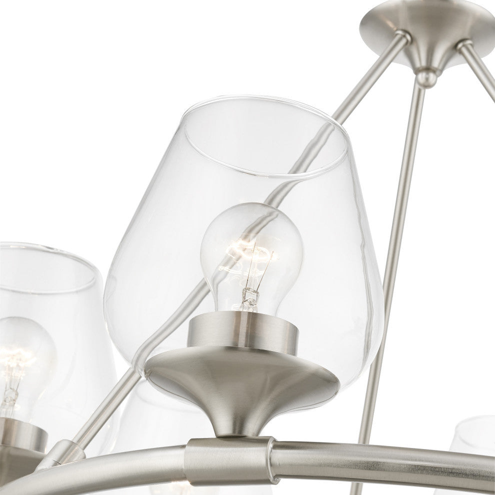 Willow 6 Light Brushed Nickel Chandelier