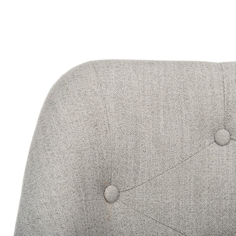 Transitional Office Chair, Chrome Base With Barrel Velvet Upholstered Seat, Gray