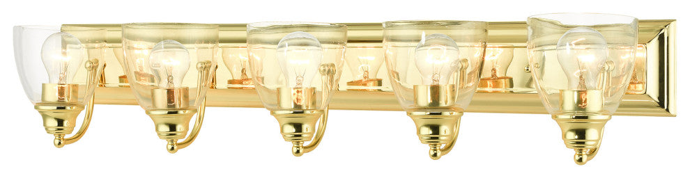 Polished Brass Transitional, Colonial, Vanity Sconce