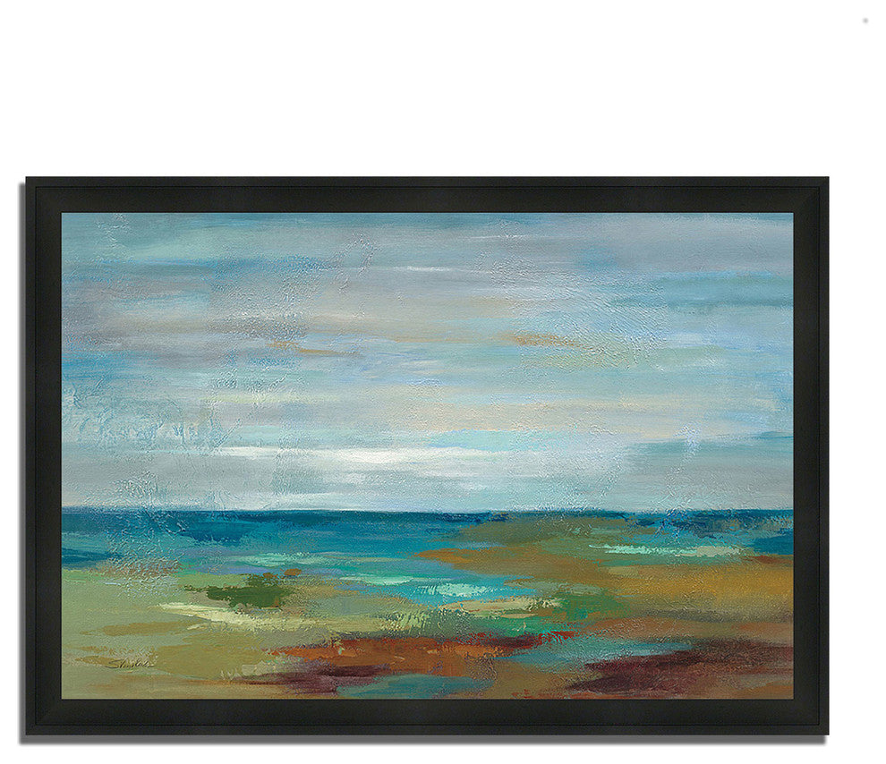 "Wispy Clouds" By Silvia Vassileva, Framed Painting Print, Ready To Hang