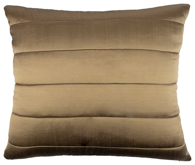 Alexandra Silk and Velvet Quilt, Ochre/Charcoal, Standard Sham