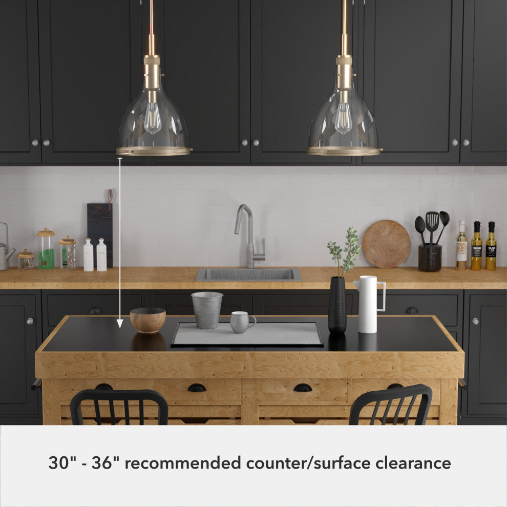 Hunter 13" Van Nuys Alturas Gold 1-Light Pendant Ceiling Light Fixture