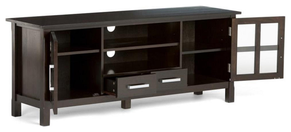 Wood 60 Inch Wide Tv Media Stand & In Hickory Brown For Tvs Up To 65 Inches