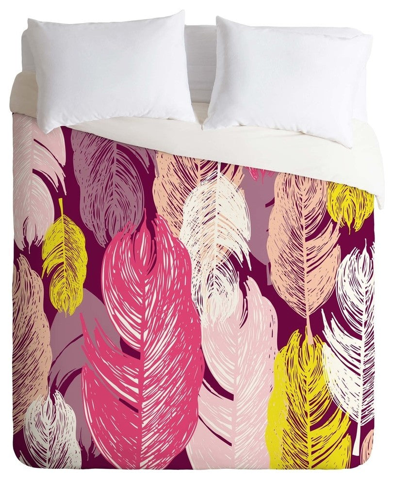 Deny Designs Rachael Taylor Funky Feathers Duvet Cover - Lightweight