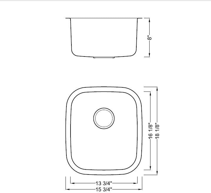 15" Stainless Steel Undermount Island/Bar/Prep Sink and Accessories