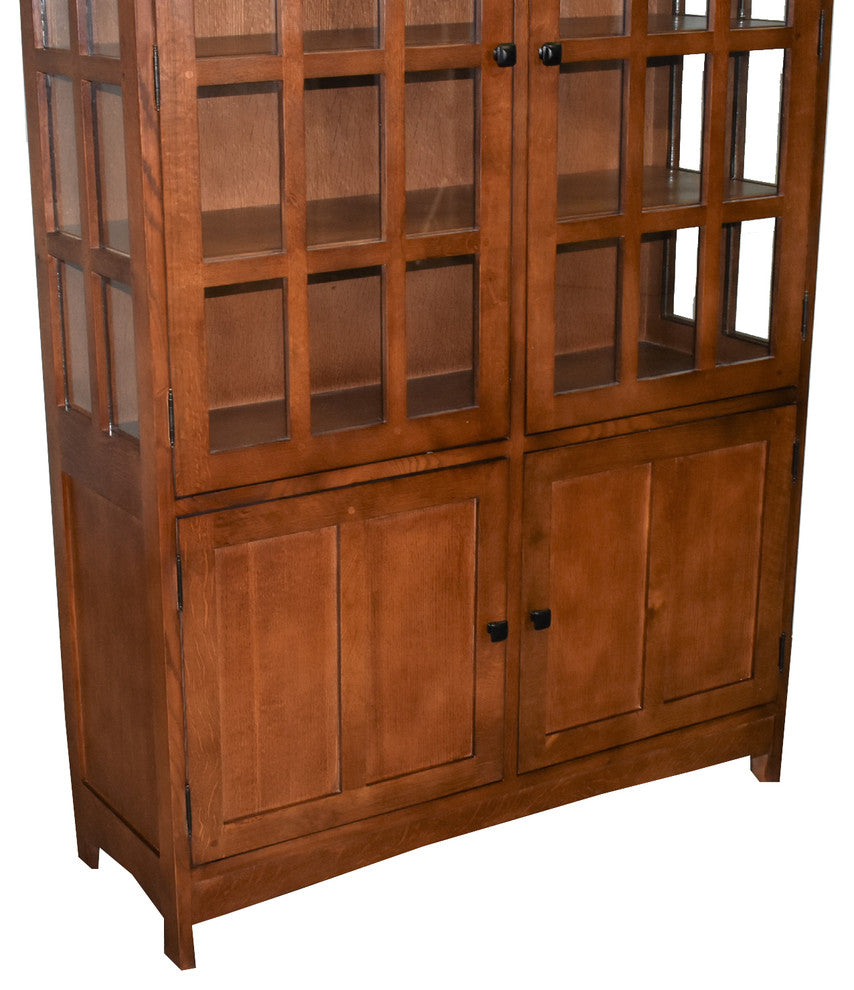 Mission Quarter Sawn White Oak China Cabinet, Golden Brown