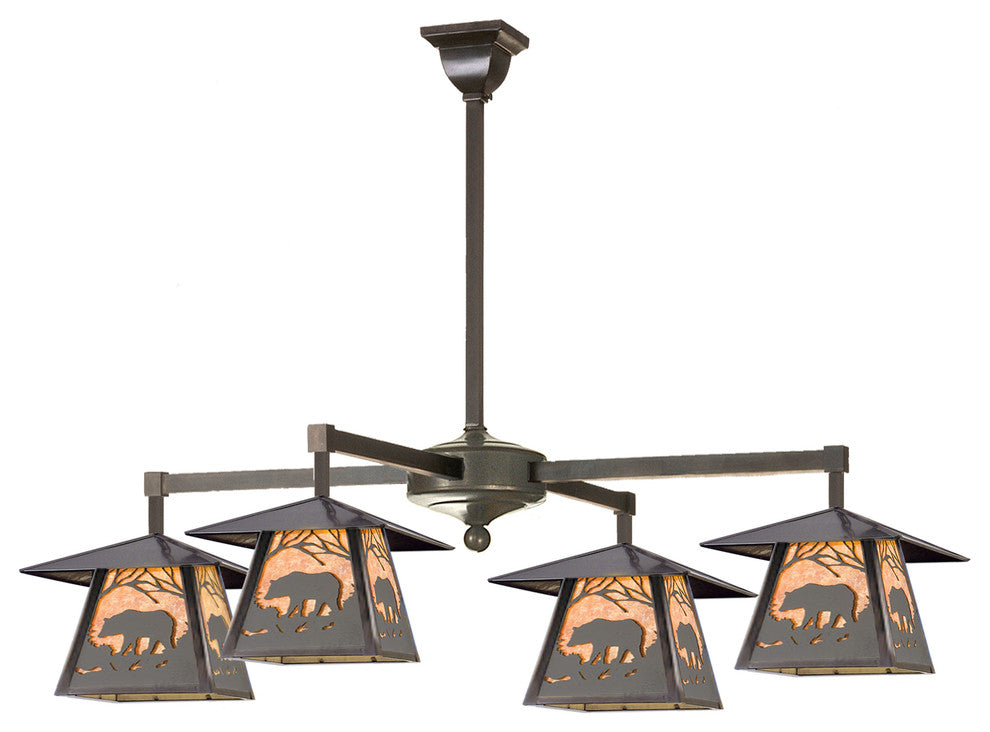 32W Stillwater Bear at Dawn 4 LT Chandelier
