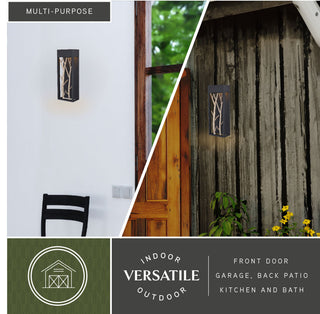 Ocala 6"W LED Outdoor Wall Light Textured Black with Poplar