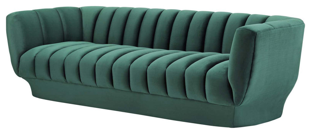 Tufted Armchair and Sofa Set, Velvet, Green, Modern, Living Lounge Hospitality