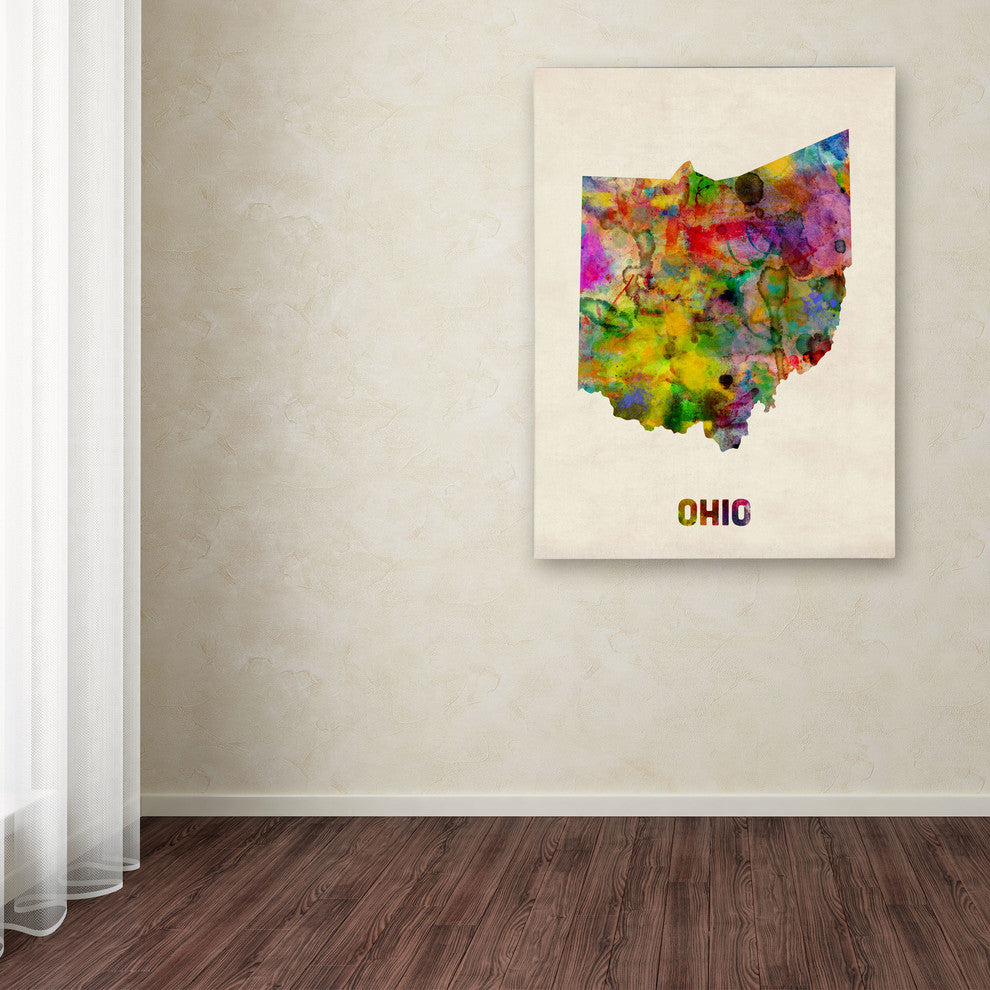 'Ohio Map' Canvas Art by Michael Tompsett