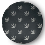 Feather Pattern Fall Design Chenille Area Rug, Black, 5' Round