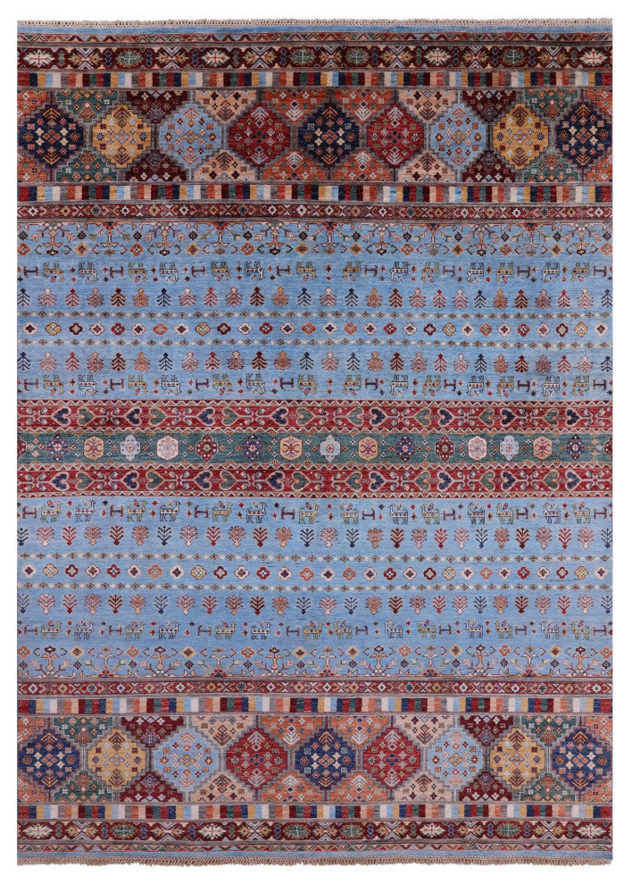 8' 2" X 11' 6" Hand Knotted Tribal Persian Gabbeh Wool Rug Q7574