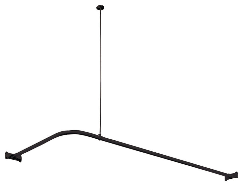 Kingston Brass L-Shaped Shower Curtain Rod, Matte Black