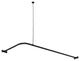 Kingston Brass L-Shaped Shower Curtain Rod, Matte Black