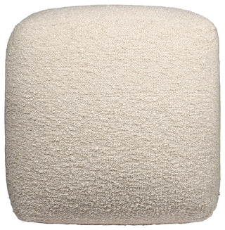 Twill Beige Transitional Solid Handmade Polyester Square Pouf,  18"x18"x18"
