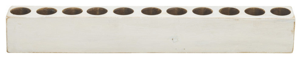 Distressed White 11 Hole Sugar Mold Candle Holder