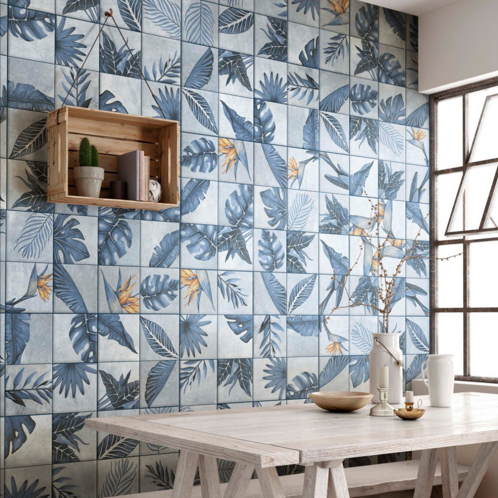 Nusa Botanic Sapphire Porcelain Floor and Wall Tile Sample